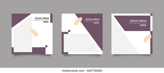 Editable Post Template Social Media Banners for Digital Marketing. Promotion Brand Fashion. Stories. Streaming. Vector Illustration - Vector
