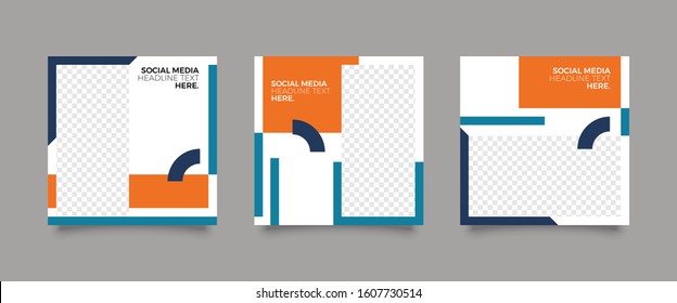 Editable Post Template Social Media Banners for Digital Marketing. Promotion Brand Fashion. Stories. Streaming. Vector Illustration - Vector