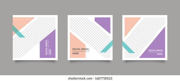 Editable Post Template Social Media Banners for Digital Marketing. Promotion Brand Fashion. Stories. Streaming. Vector Illustration - Vector