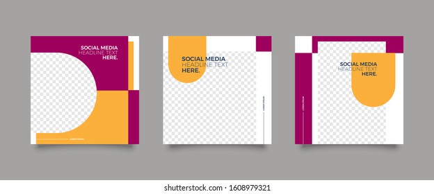 Editable Post Template Social Media Banners for Digital Marketing. Promotion Brand Fashion. Stories. Streaming. Vector Illustration - Vector 