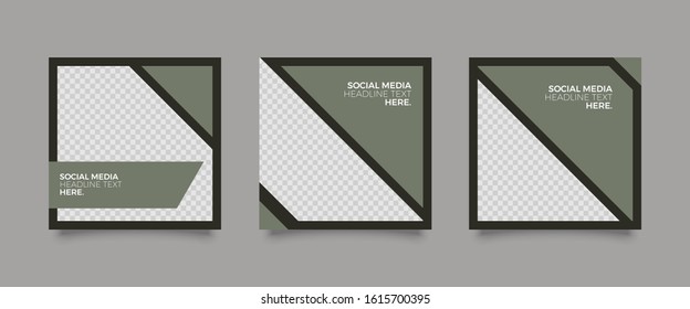 Editable Post Template Social Media Banners for Digital Marketing. Promotion Brand Fashion. Stories. Streaming. Vector Illustration - Vector 