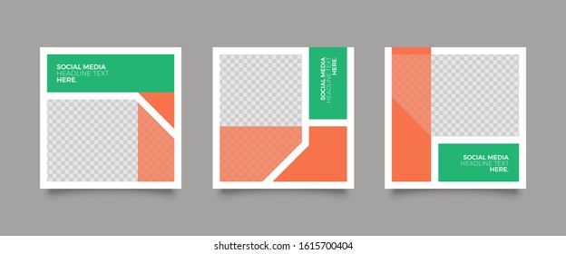 Editable Post Template Social Media Banners for Digital Marketing. Promotion Brand Fashion. Stories. Streaming. Vector Illustration - Vector 