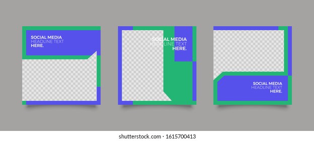 Editable Post Template Social Media Banners for Digital Marketing. Promotion Brand Fashion. Stories. Streaming. Vector Illustration - Vector 
