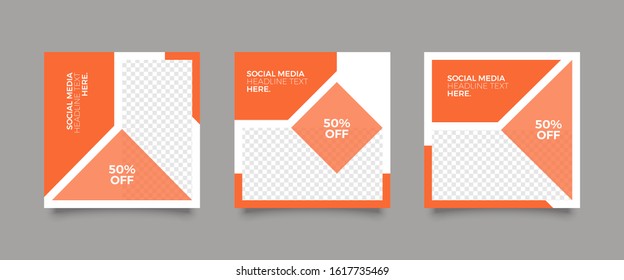 Editable Post Template Social Media Banners for Digital Marketing. Promotion Brand Fashion. Stories. Streaming. Vector Illustration - Vector