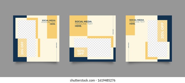 Editable Post Template Social Media Banners for Digital Marketing. Promotion Brand Fashion. Stories. Streaming. Vector Illustration - Vector