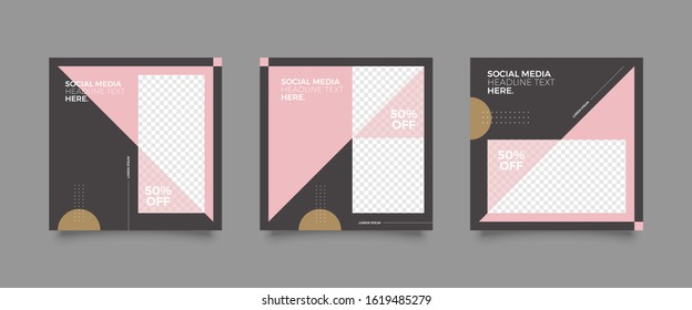 Editable Post Template Social Media Banners for Digital Marketing. Promotion Brand Fashion. Stories. Streaming. Vector Illustration - Vector