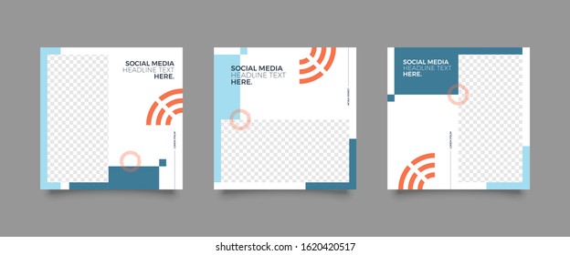 Editable Post Template Social Media Banners for Digital Marketing. Promotion Brand Fashion. Stories. Streaming. Vector Illustration