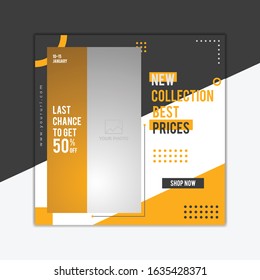 Editable Post Template Social Media Banners design for Digital Marketing. Promo Brand Fashion.Web banner vector.