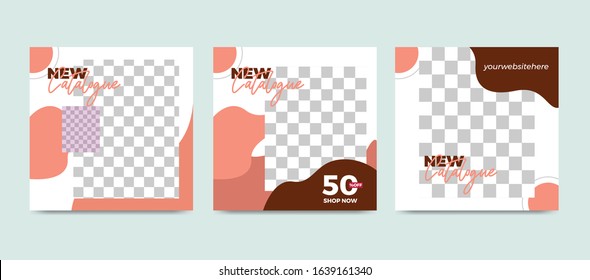 
Editable Post Template Social Media Banners for Digital Marketing. Promotion Brand Fashion. Stories. Streaming. Vector Illustration - Vector Set, with pastel color