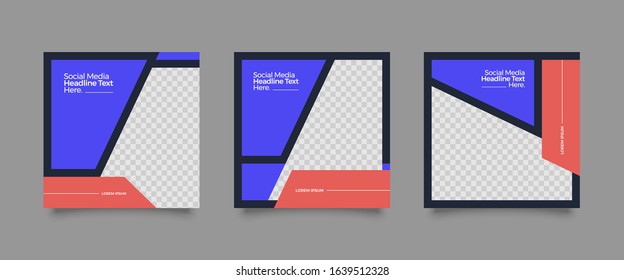 Editable Post Template Social Media Banners for Digital Marketing. Promotion Brand Fashion. Stories. Streaming. Vector Illustration - Vector