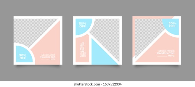 Editable Post Template Social Media Banners for Digital Marketing. Promotion Brand Fashion. Stories. Streaming. Vector Illustration - Vector