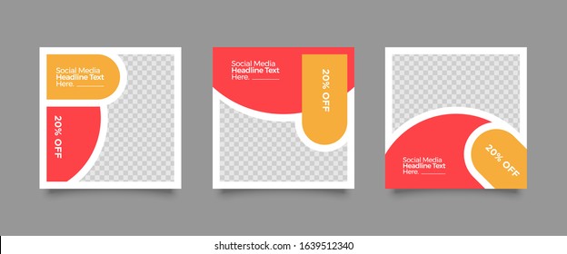 Editable Post Template Social Media Banners for Digital Marketing. Promotion Brand Fashion. Stories. Streaming. Vector Illustration - Vector
