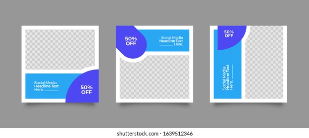 Editable Post Template Social Media Banners for Digital Marketing. Promotion Brand Fashion. Stories. Streaming. Vector Illustration - Vector