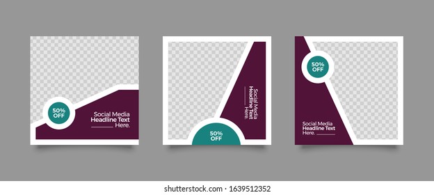 Editable Post Template Social Media Banners for Digital Marketing. Promotion Brand Fashion. Stories. Streaming. Vector Illustration - Vector