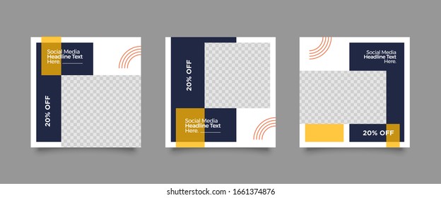 Editable Post Template Social Media Banners for Digital Marketing. Promotion Brand Fashion Sale Discount.