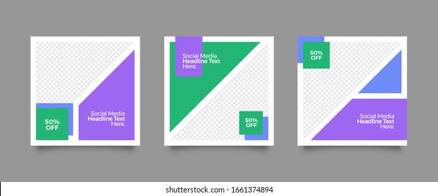 Editable Post Template Social Media Banners for Digital Marketing. Promotion Brand Fashion Sale Discount.