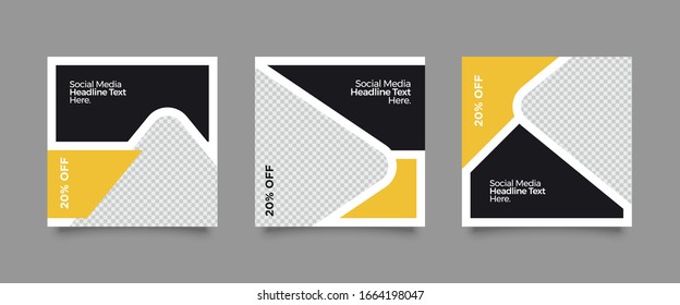 Editable Post Template Social Media Banners for Digital Marketing. Promotion Brand Fashion. Stories. Streaming. Vector Illustration - Vector