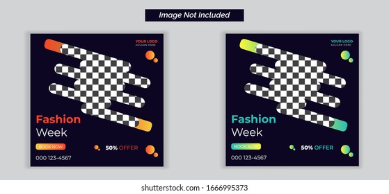 Editable Post Template Social Media Banners For Fashion