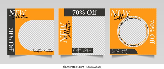 Editable Post Template Social Media Banners for Digital Marketing. Promotion Brand Fashion. Stories