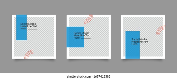 Editable Post Template Social Media Banners for Digital Marketing. Promotion Brand Fashion. Stories. Streaming. Vector Illustration - Vector