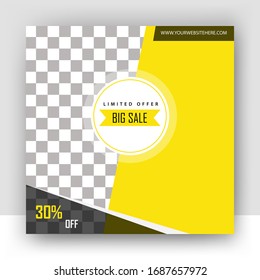 Editable Post Template Social Media Banners for Digital Marketing.style of display of digital web letters. elegant card