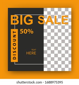 Editable Post Template Social Media Banners for Digital Marketing. style of display of digital web letters. elegant card