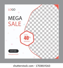 Editable Post Template Social Media Banners for Digital Marketing. Promotion Brand Fashion. Stories. Streaming. Vector Illustration - Vector