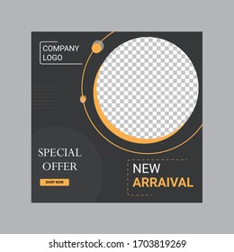 Editable Post Template Social Media Banners for Digital Marketing. Promotion Brand Fashion. Stories. Streaming. Vector Illustration - Vector