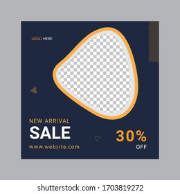 Editable Post Template Social Media Banners for Digital Marketing. Promotion Brand Fashion. Stories. Streaming. Vector Illustration - Vector