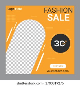 Editable Post Template Social Media Banners for Digital Marketing. Promotion Brand Fashion. Stories. Streaming. Vector Illustration - Vector