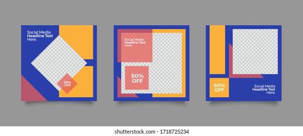 Editable Post Template Social Media Banners for Digital Marketing. Promotion Brand Fashion. Stories. Streaming. Vector Illustration - Vector