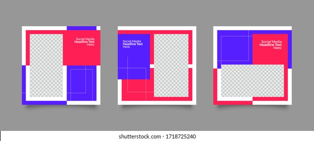 Editable Post Template Social Media Banners for Digital Marketing. Promotion Brand Fashion. Stories. Streaming. Vector Illustration - Vector