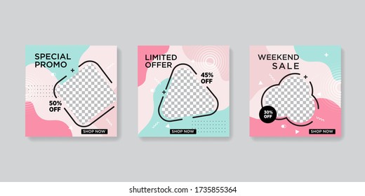 Editable Post Template Social Media Banners for Digital Marketing. Promotion Brand Fashion. Stories. Streaming.