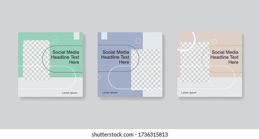 Plantilla de publicación editable Banners de medios sociales para marketing digital. Moda de promoción de marca. Historias. Cuadrado. Streaming. Ilustración de vectores - eps 10