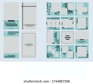 Editable Post Template Social Media Banners for Digital Marketing. Promo Brand Fashion. Stories.  Vector Illustration