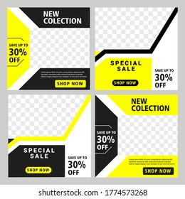 Editable Post Template Social Media Banners for Digital Marketing. Promotion Brand Fashion. Stories. Streaming. Vector Eps.10