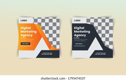 Plantilla de publicación editable Banners de medios sociales para marketing digital. Moda de promoción de marca. Historias. Streaming. Vector Premium