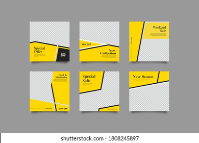 Editable Post Template Social Media Banners for Digital Marketing. Promotion Brand Fashion. Stories. Streaming. Vector Illustration - Vector