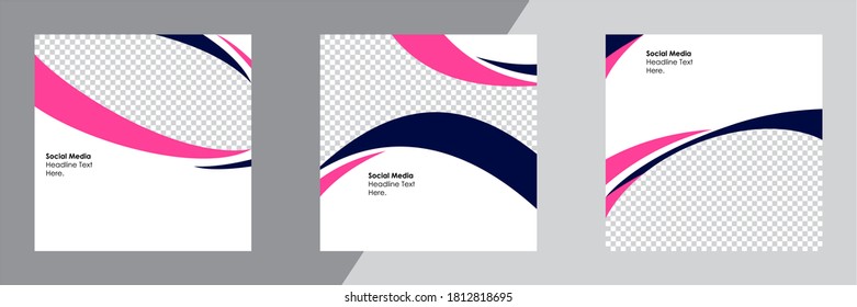 Plantilla de publicación editable Banners de medios sociales para marketing digital. Moda de promoción de marca. Historias. Streaming. Ilustración vectorial.