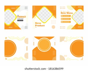 Editable post template social media banners for digital marketing. Promo brand food and beverage. Background Vector Illustration.