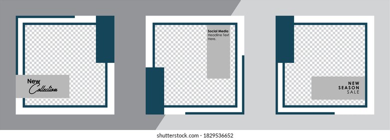 Editable Post Template Social Media Banners for Digital Marketing. Promotion Brand Fashion. Stories. Streaming. Vector Illustration - Vector.