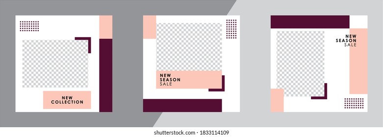 Editable Post Template Social Media Banners for Digital Marketing. Promotion Brand Fashion. Stories. Streaming. Vector Illustration - Vector.
