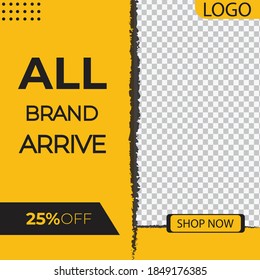 Editable post template social media banner