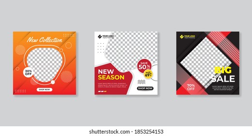 Editable Post Template Social Media Banners for Digital Marketing. Promotion Brand Fashion. Stories. Vector Illustration