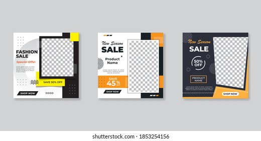 Editable Post Template Social Media Banners for Digital Marketing. Promotion Brand Fashion. Stories. Vector Illustration