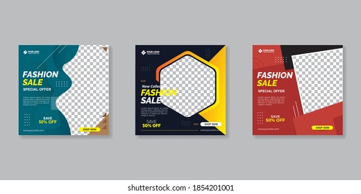 Editable Post Template Social Media Banners for Digital Marketing. Promotion Brand Fashion. Stories. Vector Illustration