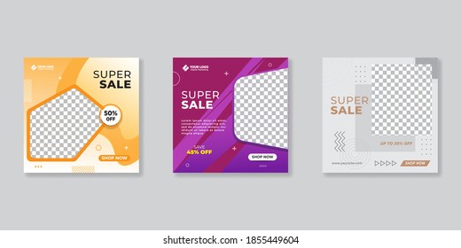 Editable Post Template Social Media Banners for Digital Marketing. Promotion Brand Fashion. Stories. Vector Illustration