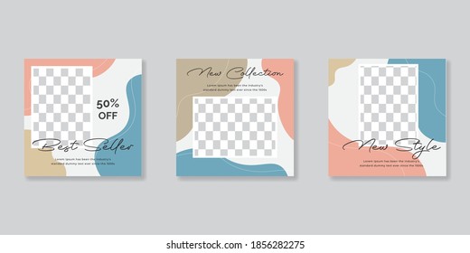 Editable Post Template Social Media Banners for Digital Marketing. Promotion Brand Fashion. Stories. Streaming. 