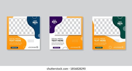 Editable Post Template Social Media Banners for Digital Marketing. Promotion Brand Fashion. Stories. Streaming. 