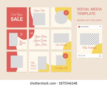 Editable Post Template Social Media Banners for Digital Marketing. Promotion Brand Fashion. 